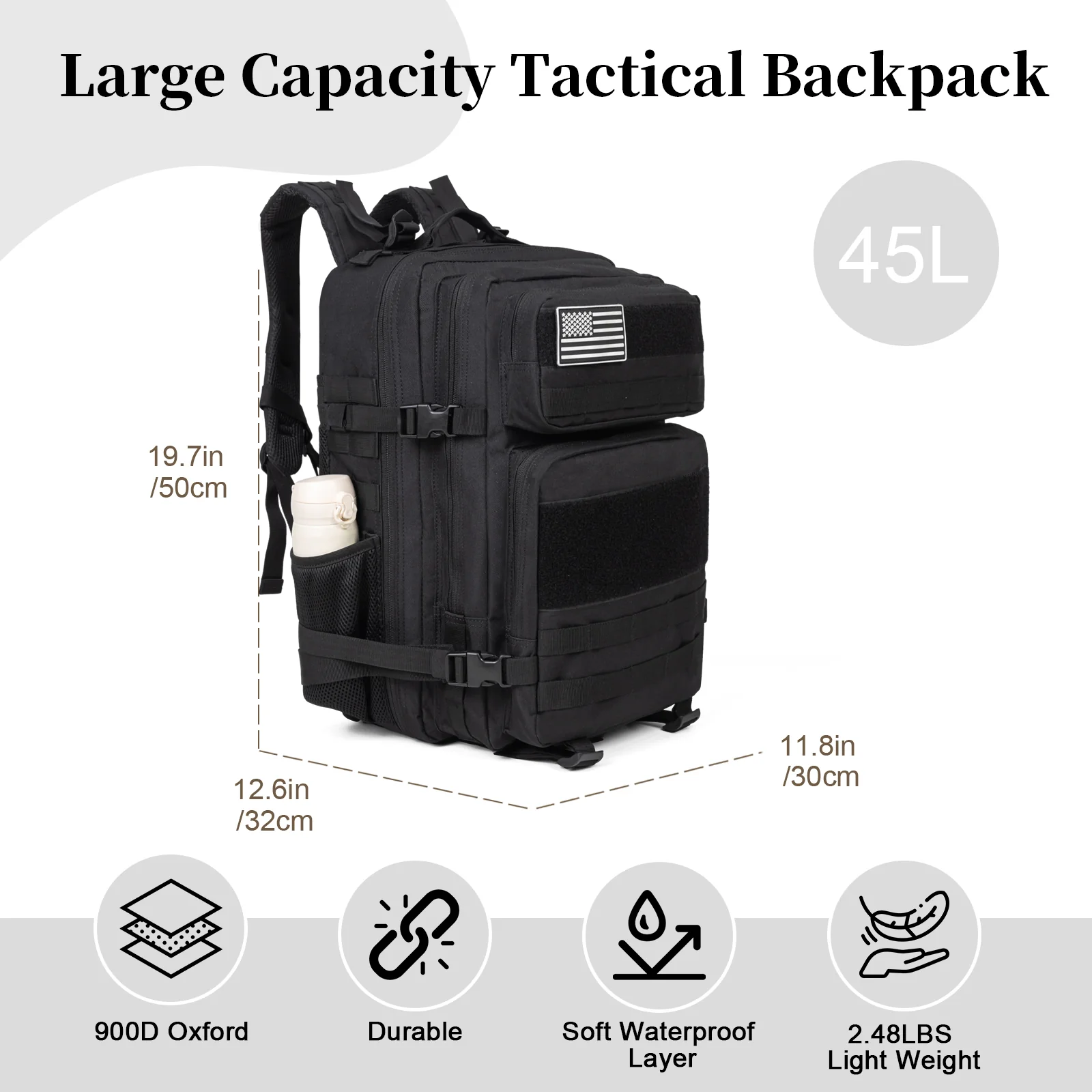 Mochila Tática Militar de 60L  - Hiking Backpack Waterproof avaliação e preço